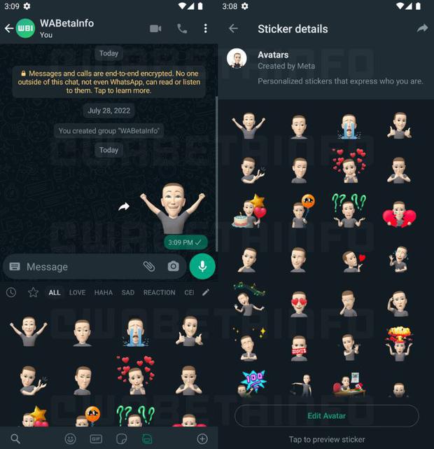 This is what your avatar will look like on WhatsApp.  (Photo: WaBetainfo)