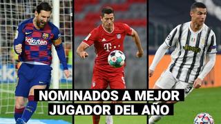 The Best 2020: Cristiano Ronaldo, Robert Lewandowski y Lionel Messi son los finalistas a mejor jugador