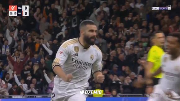 Gol de Dani Carvajal en el 1-0 del Real Madrid vs. Valencia. (Video: BeinSports)