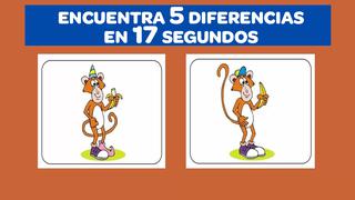 Test: Desafía tu mente buscando las 5 diferencias entre las imágenes del mono