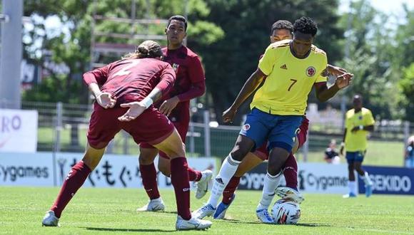 Colombia vs. Venezuela en partido por semifinales del Torneo Maurice Revello 2022. (Foto: FCF)