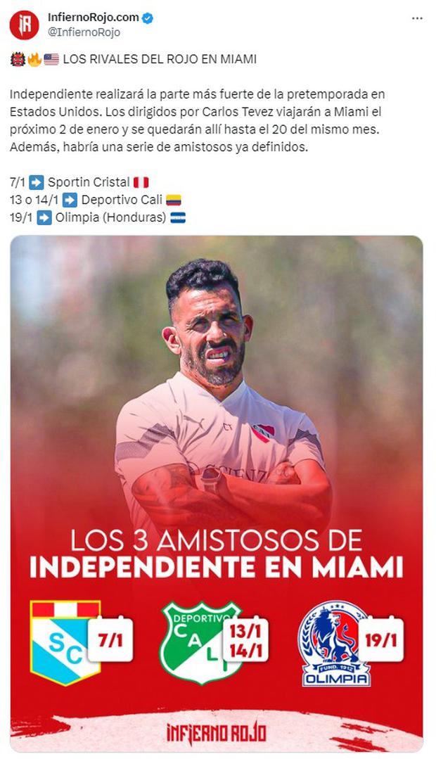 Sporting Cristal jugará un amistoso contra Independiente en Miami el 7
