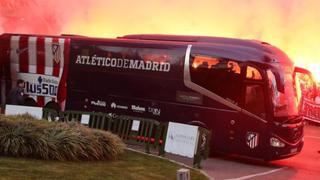 Atlético de Madrid: bus fue apedreado por hinchas del Real Madrid