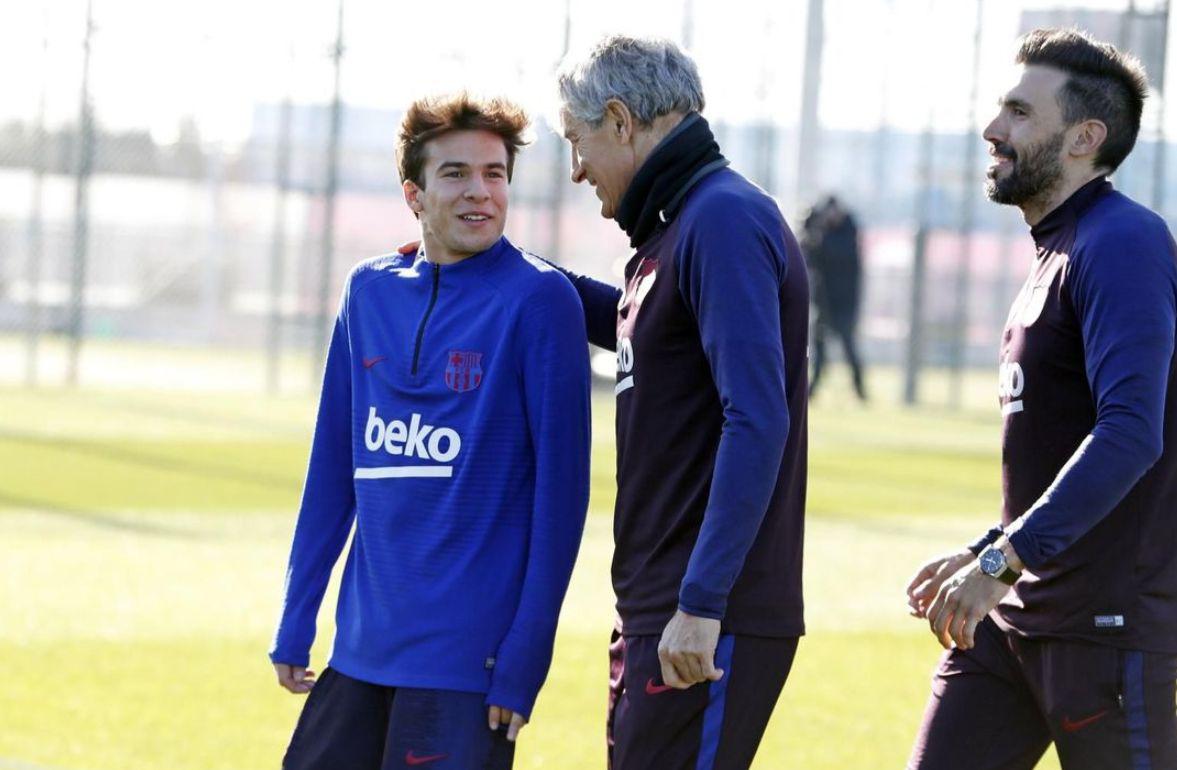 Riqui Puig ha entrenado este martes con el primer equipo del FC Barcelona. (FC Barcelona)