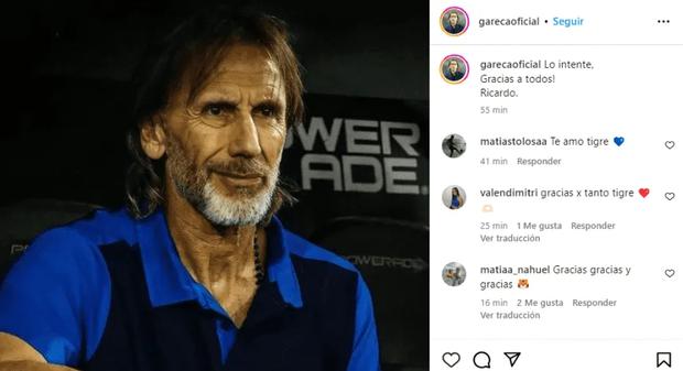 Ricardo Gareca se iría de Vélez. (Foto: Instagram)