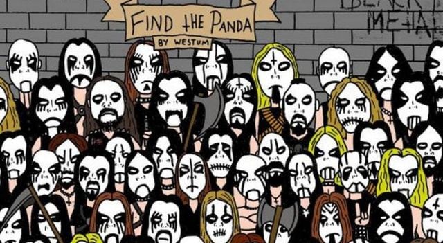 Encuentra al panda entre el grupo de artistas de black metal que es viral en redes. (Difusión)