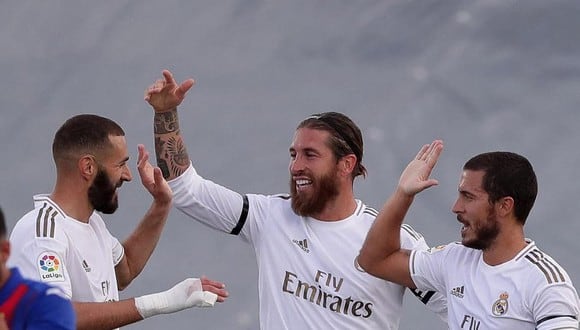 Benzema, Ramos y Hazard mantienen en vilo al Madrid de cara al derbi. (Foto: EP)