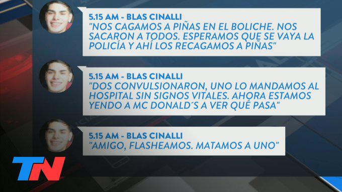 El chat de Blas Cinalli. (Foto: TN)