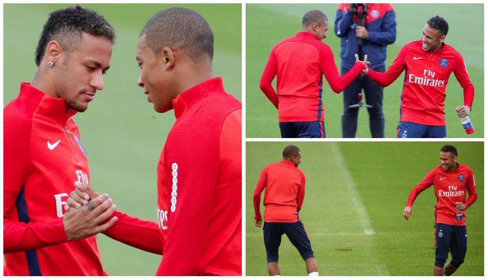Así fue el primer encuentro entre Neymar y Mbappé en entrenamiento en el PSG. (Getty Images / Reuters / AFP)