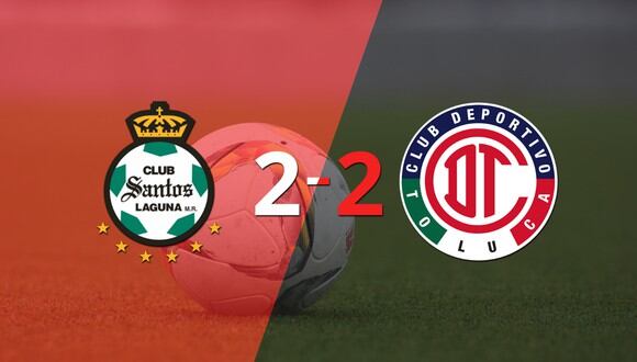 Santos Laguna y Toluca FC igualaron por 2 en un vibrante partido