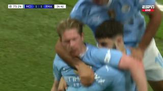 ¡Gol de Kevin De Bruyne! Zapatazo para el 1-1 del Manchester City vs. Real Madrid