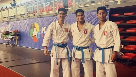 Gonzalo Miura, Mariano Wong y John Trebejo lograron el subcampeonato en el Karate 1 Series A - Santiago 2020. (Foto: IPD)