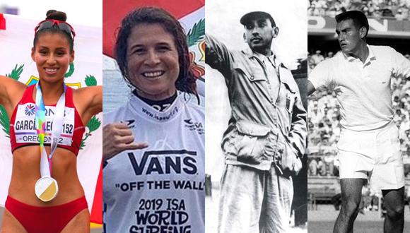 Algunos de los deportistas destacados que ha tenido o tiene el Perú: Kimberly García, Sofía Mulánovich, Edwin Vásquez y Alex Olmedo. (Foto: AP, sonqodeportes, INP/La Crónica, GEC Archivo Histórico)