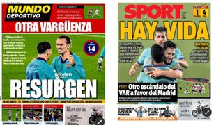 “Otra VARgüenza”: las portadas españolas por el polémico triunfo de Real Madrid en LaLiga