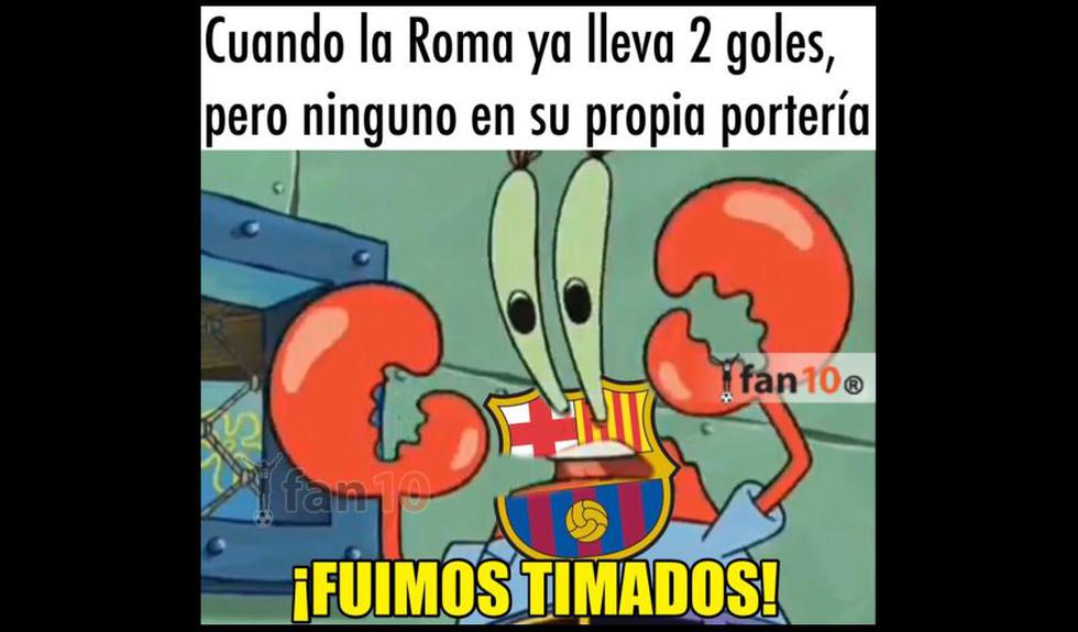 Los mejores memes del Barcelona-Roma por la vuelta de cuartos de final de Champions League. (Difusión)