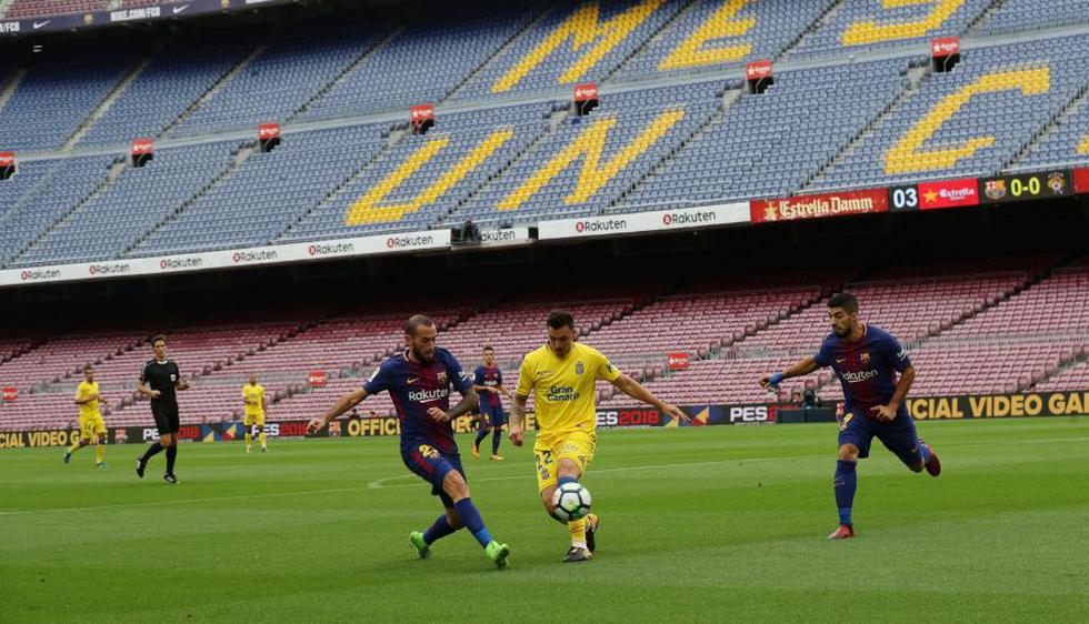 Barcelona no tuvo a sus hinchas en el partido frente a Las Palmas por el Camp Nou. (Agencias)