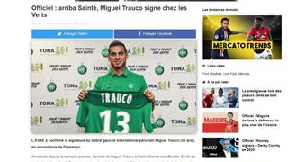 ¡Miguel Trauco es de Saint-Étienne! Así reaccionó la prensa de Francia tras el anuncio oficial de su fichaje [FOTOS]