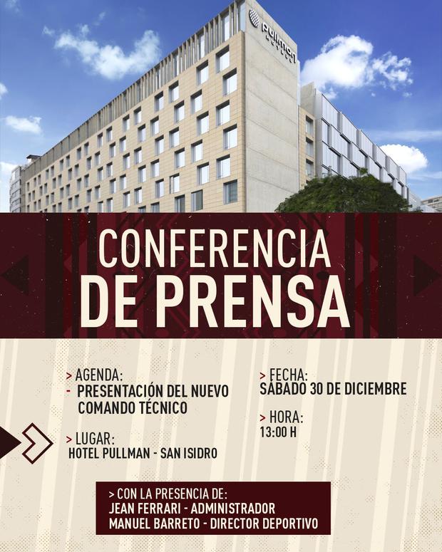 Universitario anunció conferencia de prensa para este sábado.