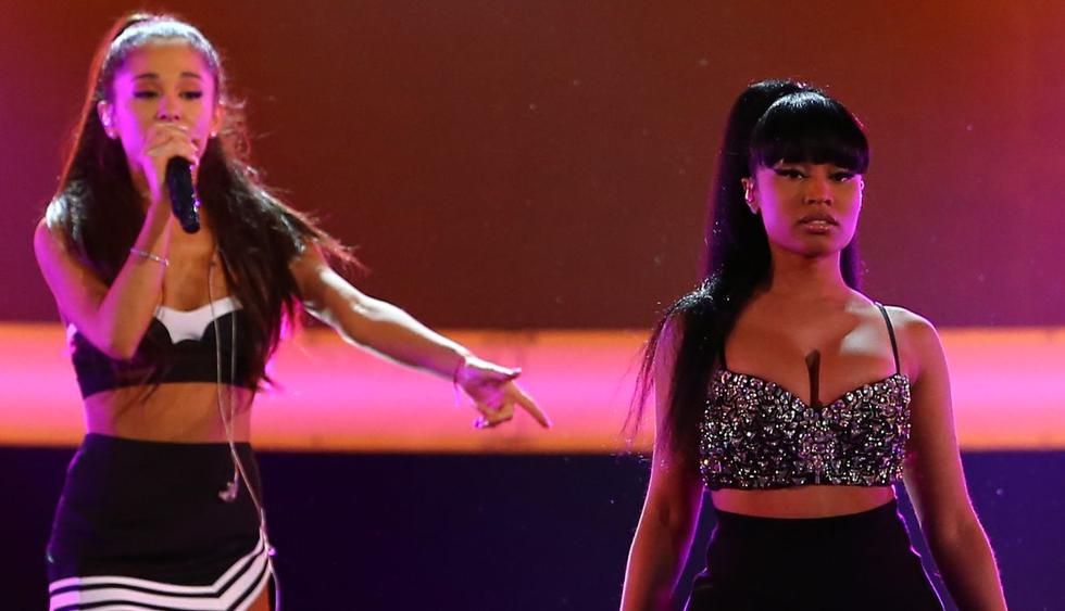 Ariana Grande compartió mensaje de Nicki Minaj sobre el apoyo que recibe de sus fans. (Foto: AFP)