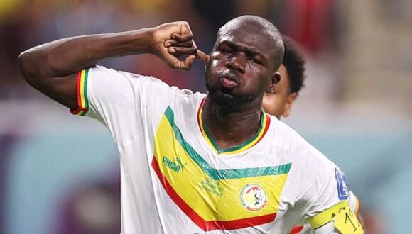 Kalidou Koulibaly anotó el 2-1 de Senegal sobre Ecuador, por el Mundial Qatar 2022. (Foto: Getty)