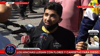Hincha llegó hasta velatorio de rodillas para despedirse de Maradona [VIDEO]