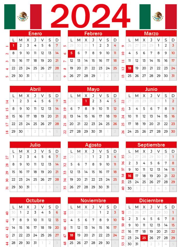 Días festivos 2024 en México: revisa el calendario y los días puente (Foto: Internet)