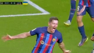 Fiesta en el Camp Nou: golazo de Robert Lewandowski para el 3-0 del Barcelona vs. Athletic Club