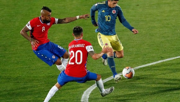 Chile y Colombia quedaron empatados en Santiago por fecha 2 de las Eliminatorias 2026 (Foto: AFP)