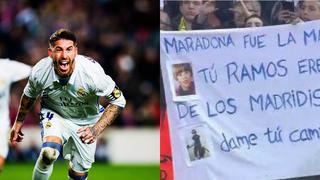 El curioso cartel hacia Sergio Ramos en donde se le compara con Maradona