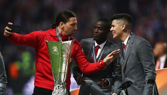 Zlatan Ibrahimovic y Marcos Rojo ganaron la Europa League en Manchester United. (Foto: Getty Images)