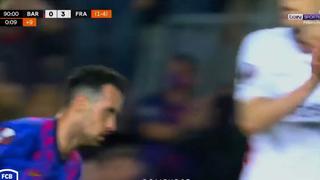 Reacción tardía: gol de Sergio Busquets para 3-1 del Barcelona vs. Frankfurt por Europa League