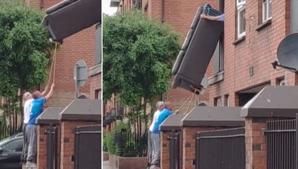 El singular truco que unos hombres aplicaron para sacar un sofá por el balcón de una casa. (Foto: @cillian_gc / TikTok)