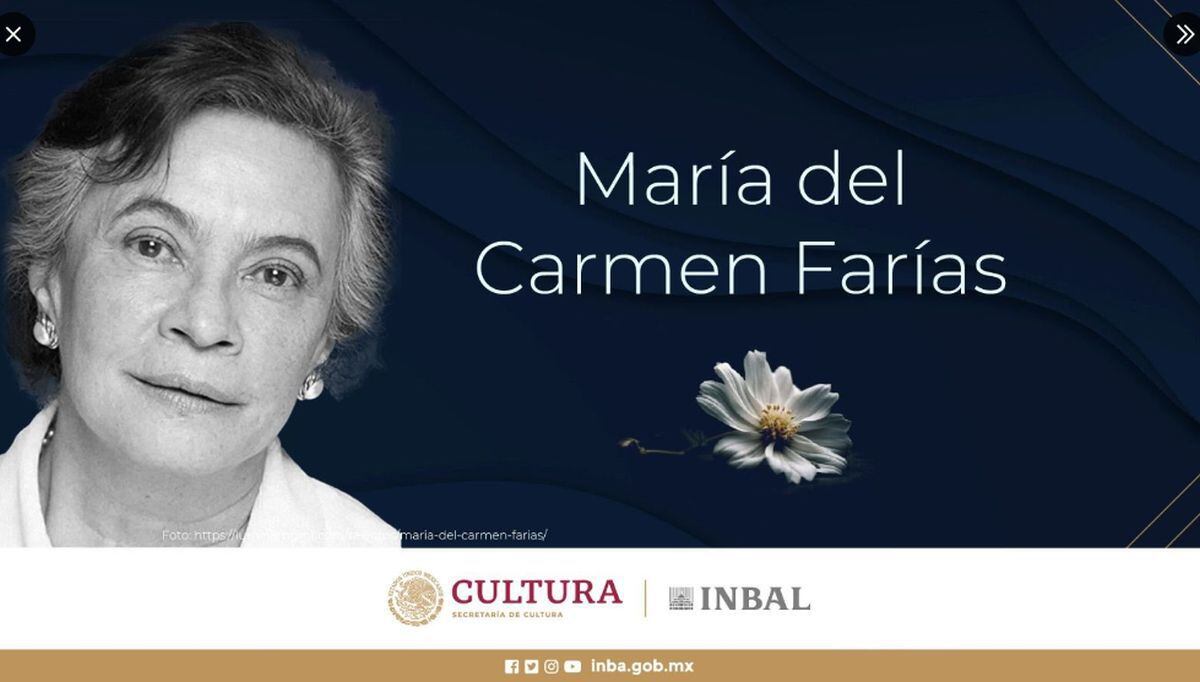 La fotografía que subieron por la muerte de María del Carmen Farías (Foto: Secretaría de Cultura / X)