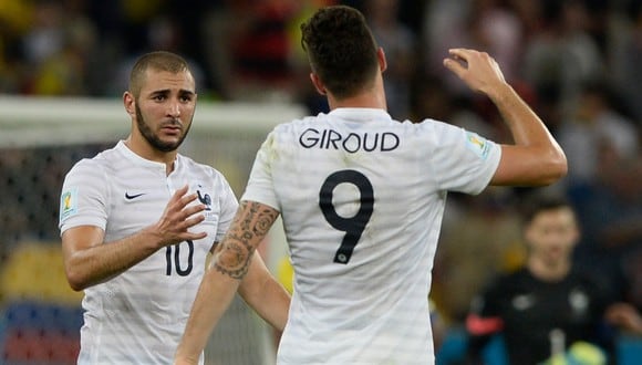 Karim Benzema y Olivier Giroud jugaron juntos en la selección de Francia hasta 2015. (Foto: AFP)