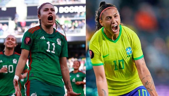México y Brasil juegan el pase a la final de la Copa Oro Femenina 2024 en el Snapdragon Stadium de California, Estados Unidos. (Foto: AFP/Composición)