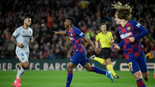 Barcelona venció 2-1 Levante con doblete de Ansu Fati 