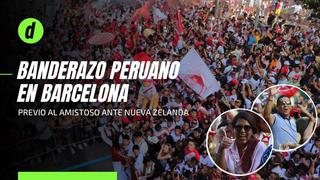 ¡Incondicionales!: hinchas peruanos en Barcelona realizaron emotivo banderazo en la previa del Perú vs. Nueva Zelanda