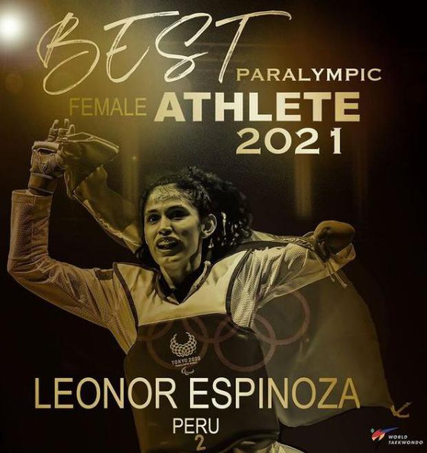 Angélica Espinoza, la mejor Para taekwondista del 2021. (Foto: World Taekwondo)