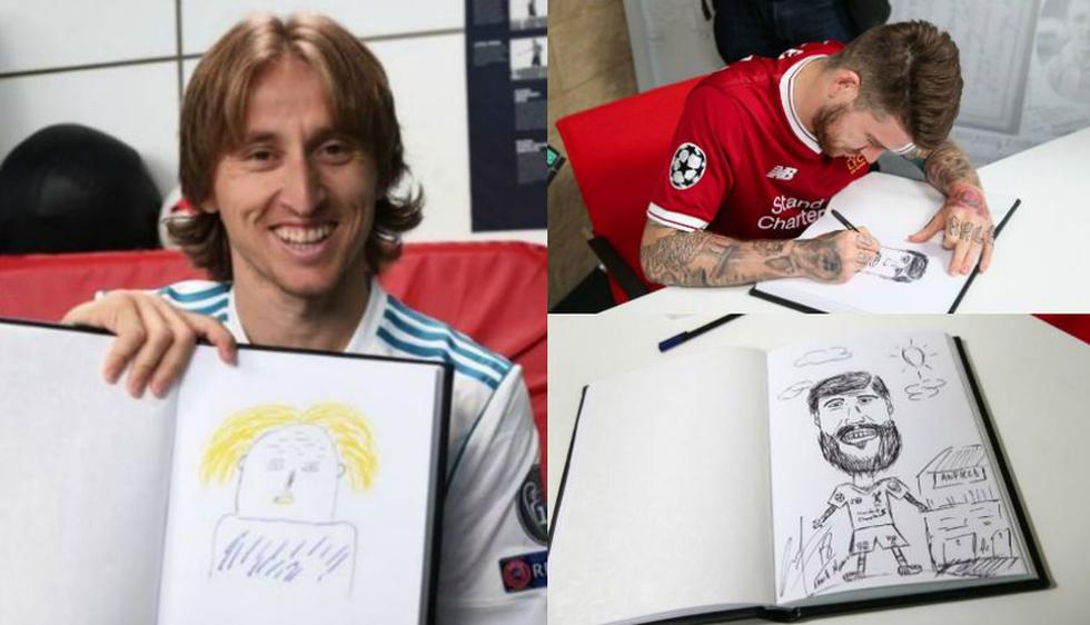 Así lucen los jugadores del Real Madrid y Liverpool juntos a sus caricaturas. (Fotos: UEFA)