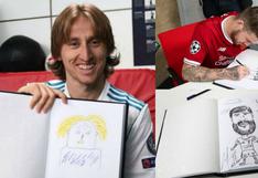 Como pintores son buenos futbolistas: cracks del Madrid y Liverpool se dibujaron previo a la final [FOTOS]