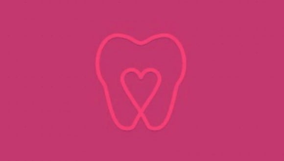 En esta imagen, cuyo fondo es de color rosado, se aprecia el dibujo de un diente y el de un corazón. (Foto: MDZ Online)