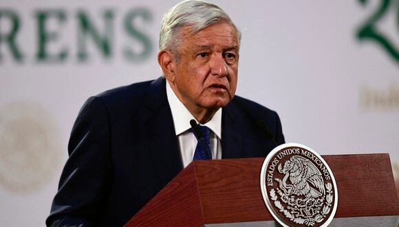 El presidente de México, Andrés Manuel López Obrador, durante su habitual conferencia de prensa en Palacio Nacional. (Photo by PEDRO PARDO / AFP)