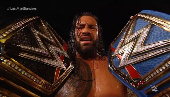 Roman Reigns venció a Brock Lesnar y retuvo el Campeonato Universal Unificado de WWE. (Captura: WWE)