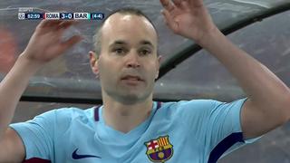 No te lo puedo creer: Iniesta sufrió con gol de Manolas para eliminar a Barcelona en Champions [VIDEO]