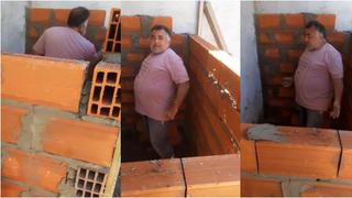 “¡Pelotudo!”: la reacción de maestro de obra al fijarse que había construido habitación sin puerta [VIDEO]