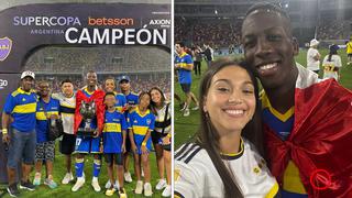 Luis Advíncula festejó junto a su familia y Camila Castellán un nuevo título con Boca Juniors