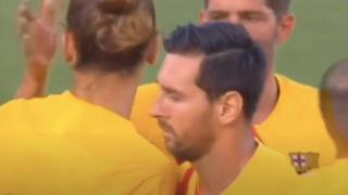 No lo vio venir: el inesperado gesto de Messi con Griezmann en el amistoso del Barça ante el Nastic
