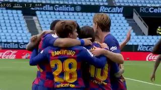 ¡Qué dupla! Suárez volvió a aprovechar una asistencia de Messi para poner el 2-1 de Barcelona sobre Celta [VIDEO]