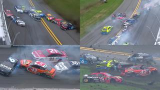El video viral del aparatoso choque múltiple de 16 autos en pleno Daytona 500