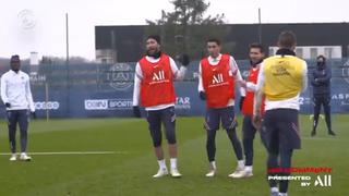 Las redes solo hablan de esto: el gesto de Ramos tras gol de Messi en entrenamiento del PSG [VIDEO]